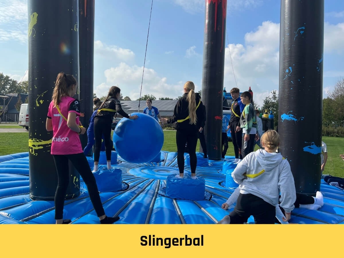 Zeskamponderdeel-Slingerbal-Groepsactiviteit Zeskampspel-Slingerbal-Groepsactiviteiten